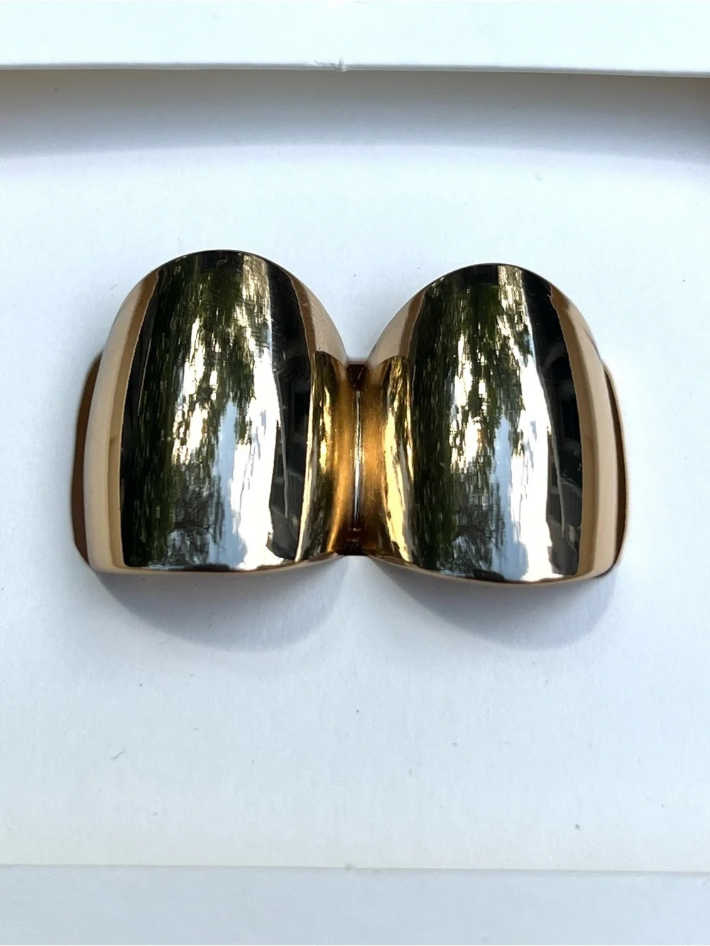 Zara Double Metal Ring Embossed Design Golden Y2K NWT Abstract
